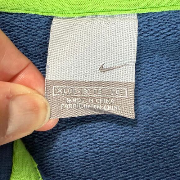 Y2K Nike Athletic Gym Jacket Womens L / Youth XL Blue‎ Silver Athleisure Workout - Picture 11 of 13